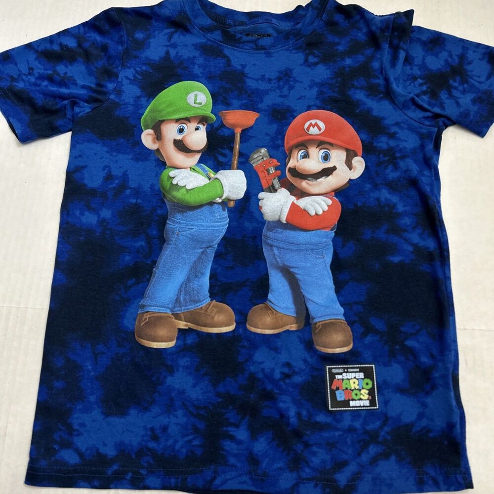 Kids Super Mario T Shirt Sz 10 Blue